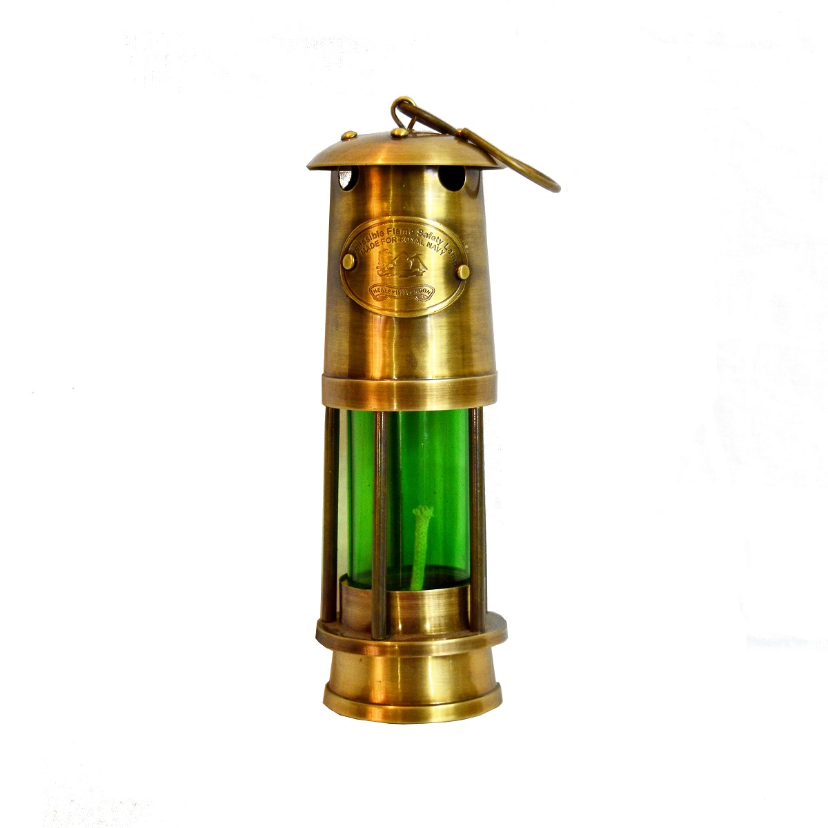 Antikcart Green Colour Antique Vintage Brass Marine Lamp