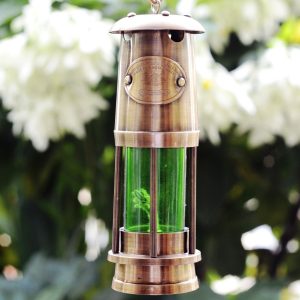 Antikcart Green Colour Vintage Brass Marine Lamps OUTDOOR PIC VIEW