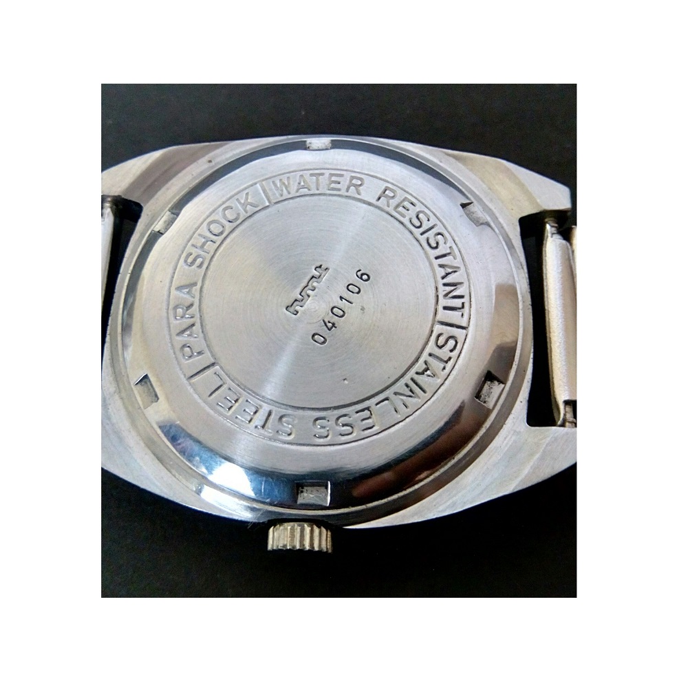 Antikcart HMT Vijay Stainless Steel Band Wrist Watch back - Antikcart