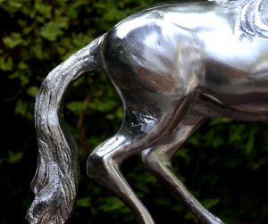 Antikcart Handcrafted White Metal Rare Horse Model Statue