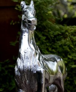 Antikcart Handcrafted White Metal Rare Horse Model Statue