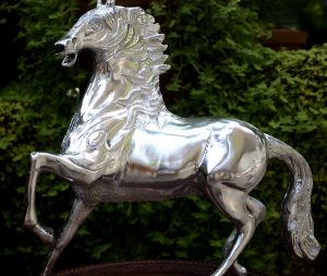 Antikcart Handcrafted White Metal Rare Horse Model Statue