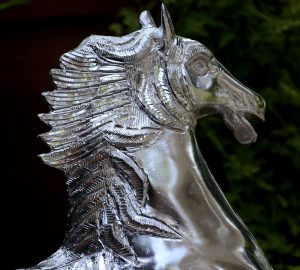 Antikcart Handcrafted White Metal Rare Horse Model Statue