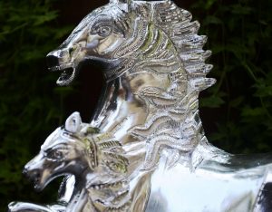 Antikcart Handcrafted White Metal Rare Horse Model Statue