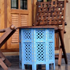 Antikcart Jali Work Sheesham Wood Handicraft Foldable Side table Solidwood Decor Artwork Jali sidetable Antikcart