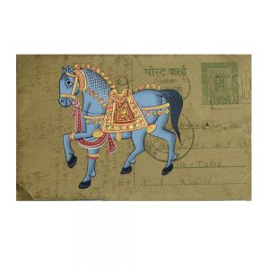Antikcart Marvelous Post Card Painting Of Palace horse - framed