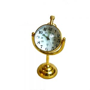 Antikcart Mechanical Winding Table Clock With Brass Base