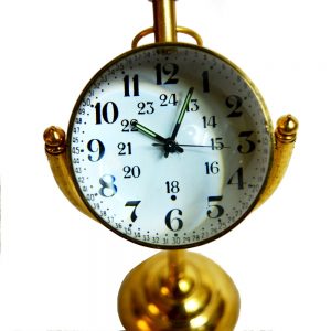 Antikcart Mechanical Winding Table Clock With Brass Base