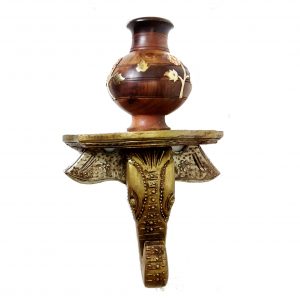 Antikcart Rajasthan Handcrafted Multicolor Elephant Head Wall Stand main pic
