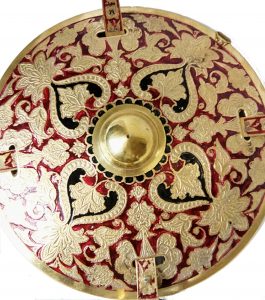 Antikcart Rajasthani Maharaja Antique Brass Sword Shield Set