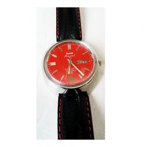 Antikcart Red Dial HMT Rajat Automatic Wrist Watch by Antikcart