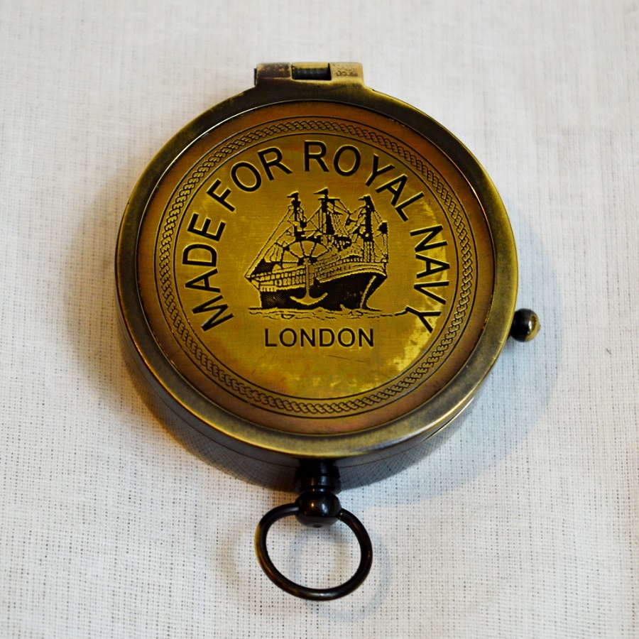 Antikcart Royal Navy 2 inches Brass Compass Collectible Decor