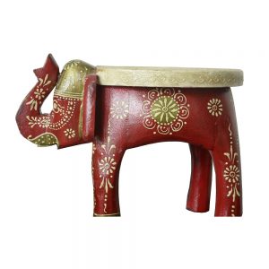 Antikcart Special Handicraft Handpainted Solidwood Elephant Stool