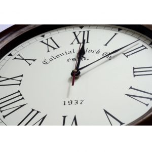 Antikcart Teak Finish Vintage Colonial Classic Wall Clock Decor