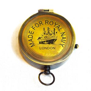 Antikcart Vintage London Royal Navy Brass Compass