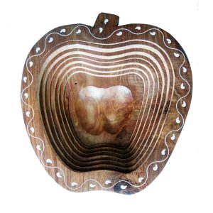 Antikcart apple shaped descending wooden fruit basket