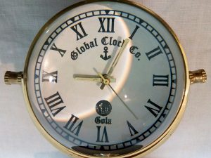 Black Marble Base Brass Vintage Desk Clock by Antikcart