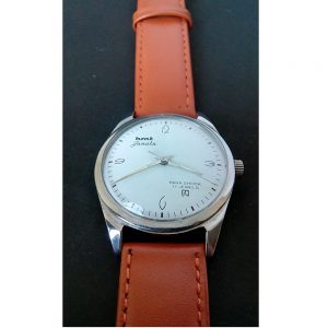 Brown Leather Janatha HMT Wrist Watch by Antikcart
