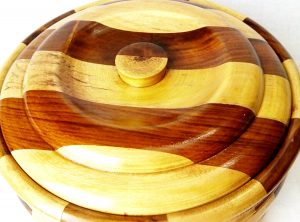 Handicraft Mixed Wood Chapati Box by Antikcart