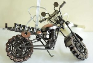 Handicraft Retro Metal Motor Bike Model Table Curios by Antikcart pic1