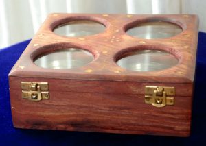 Indian Brass Inlay Sheesham Wood Dry Fruit Box Antikcart