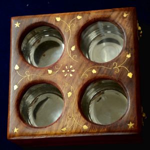 Indian Brass Inlay Sheesham Wood Dry Fruit Box Antikcart 4