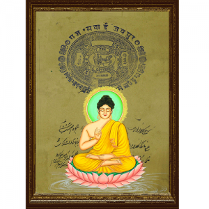 Lord Budha Stamp Paper Paintings Collection by Antikcart Framed View