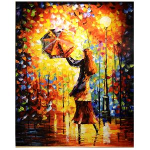 My Rainy Dance Knife Pallete Art Canvas Oil Painting by Antikcart Painting