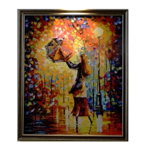 My Rainy Dance Knife Pallete Art Canvas Oil Painting by Antikcart Painting