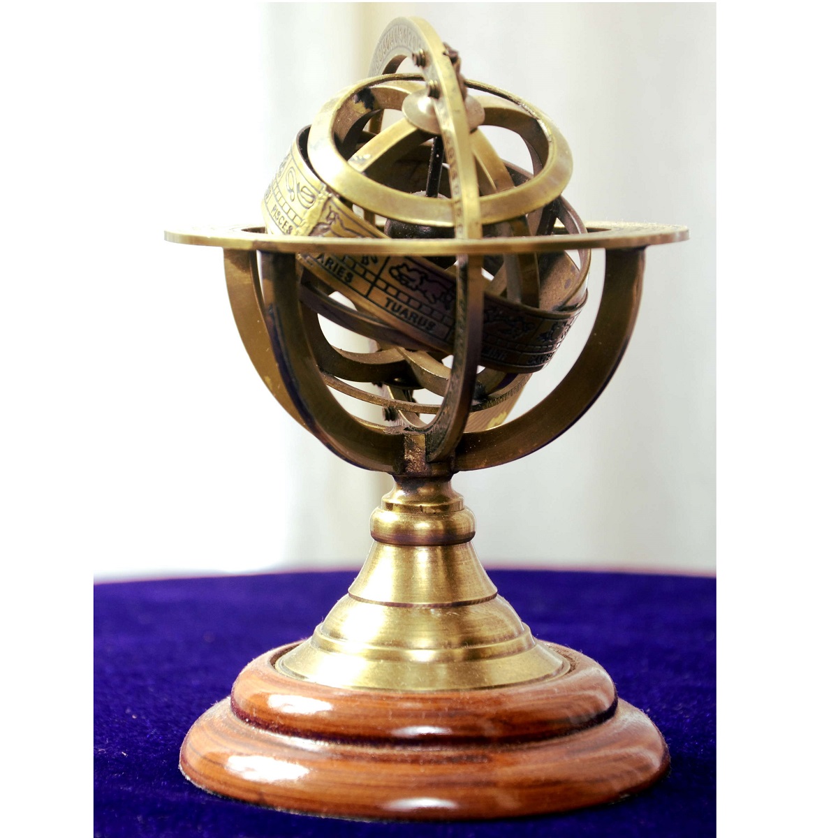 ANTIQUED SOLID BRASS DEMONSTRATIONAL ARMILLARY SPHERE Nautical /& Collectible
