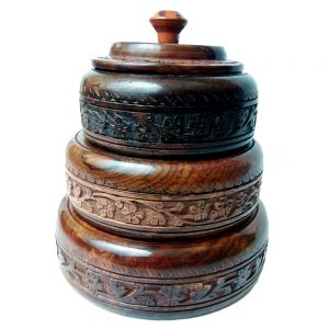 Rosewood Hancarved Beautiful Dry Fruit Set by Antikcart