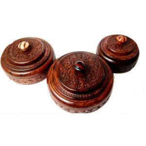 Rosewood Hancarved Beautiful Dry Fruit Set by Antikcart