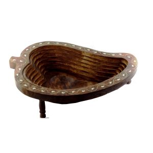 Sheesham wood Mango Shaped Handcrafted Fruit basket by Antikcart side