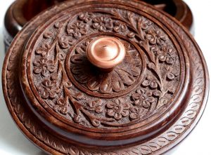 Rosewood Hancarved Beautiful Dry Fruit Set by Antikcart