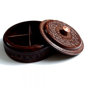 Rosewood Hancarved Beautiful Dry Fruit Set by Antikcart