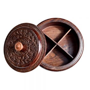 Rosewood Hancarved Beautiful Dry Fruit Set by Antikcart