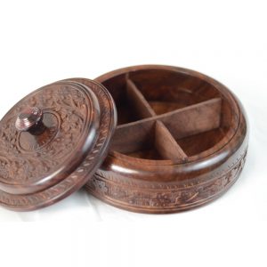 Rosewood Hancarved Beautiful Dry Fruit Set by Antikcart