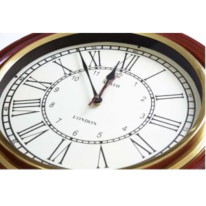 Teak Finish Classic Wall Clock Decor by Antikcart