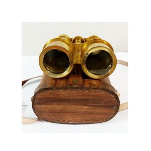 Vintage Full Brass Binocular with Leather Case by Antikcart in case