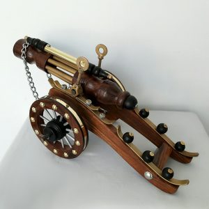 Vintage Style Brass Wooden Canon by Antikcart