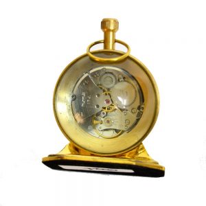 Antikcart Mechanical Winding Table Clock With Brass Base back