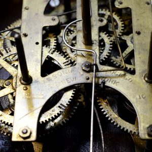 Antikcart Classic Vintage Ansonia Analog Calendar Clock BACK CLOSE VIEW