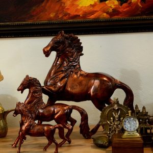 Antikcart Handcrafted Copper Finish Horse Rare Model Statue