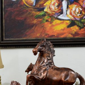 Antikcart Handcrafted Copper Finish Horse Rare Model Statue