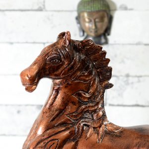 Antikcart Handcrafted Copper Finish Horse Rare Model Statue
