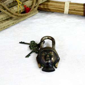 Antikcart Interesting Budha Face Vintage Brass Lock view