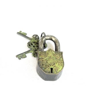 Antikcart Old Brass Lock with Antique Symbols