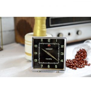 Antikcart Antique Decor Black Dial Vikrant Cauvery Time Piece Collectible on desk