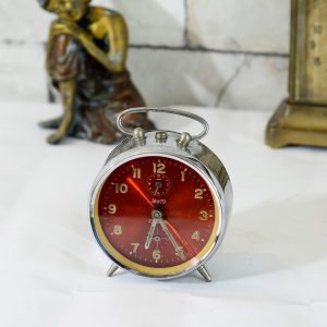 Antikcart Antique Jayco Zieler Red Dial Table Time Piece Decor Collectible