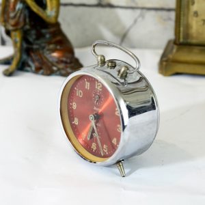 Antikcart Antique Jayco Zieler Red Dial Table Time Piece Decor Collectible